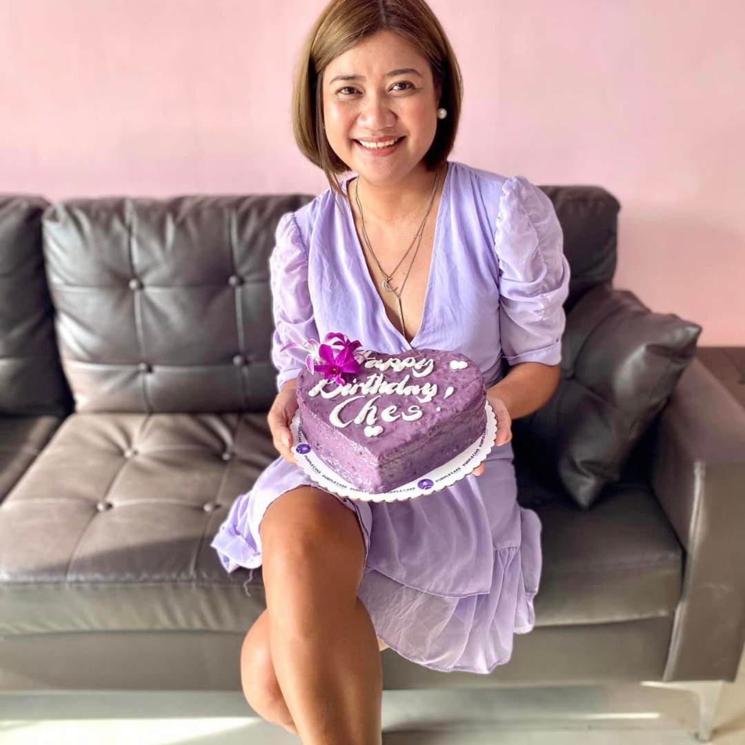 Purple Cake 8" Heart-Shaped Ube Dedication Cake