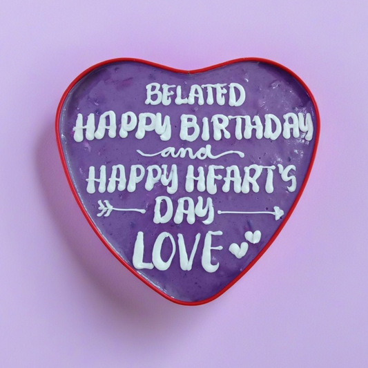 Purple Cake 6" Heart Tin Can Ube Dedication Cake